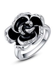 Кольцо "Черная роза"№3